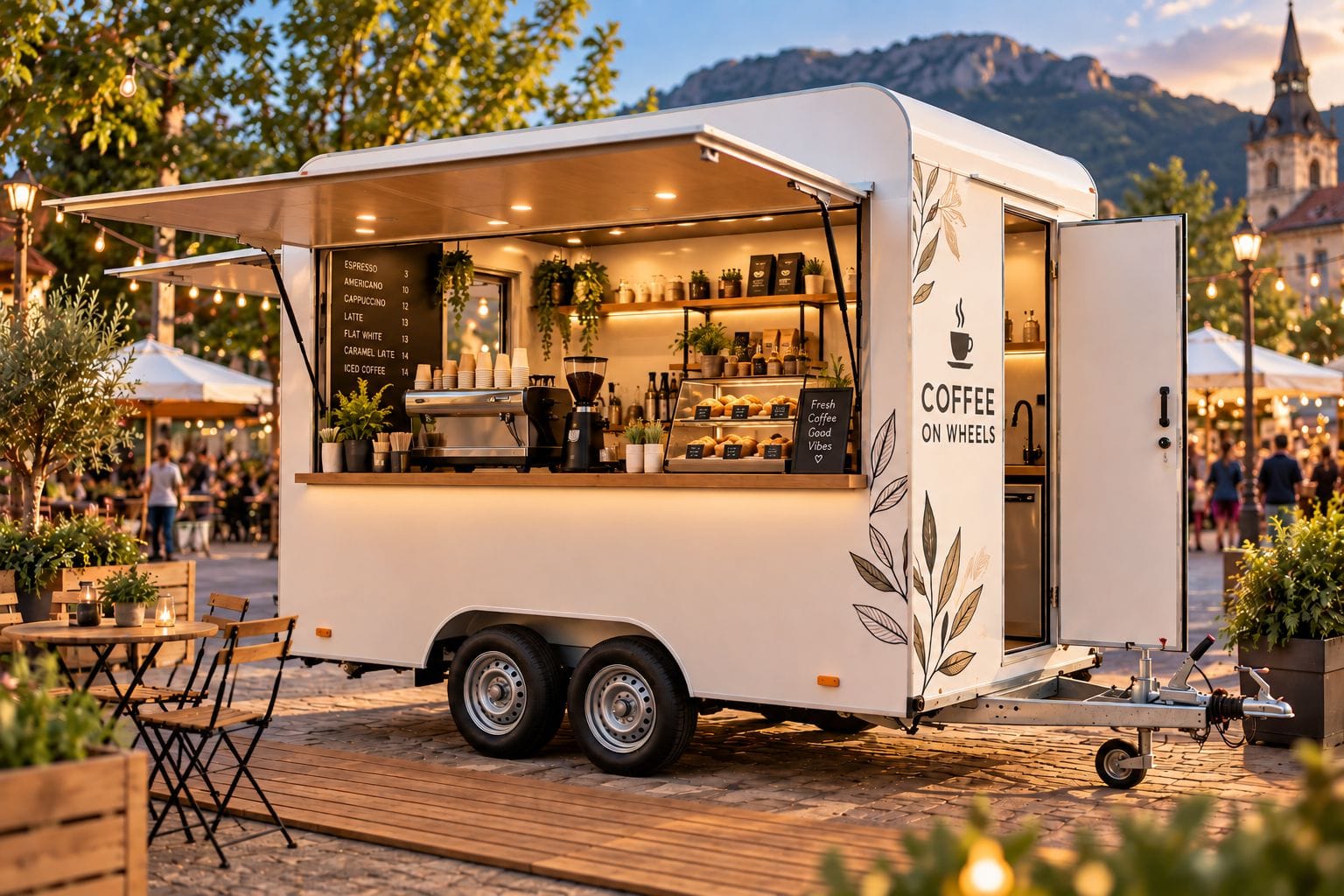 Rulotă comercială STANDARD amenajată ca cafenea mobilă